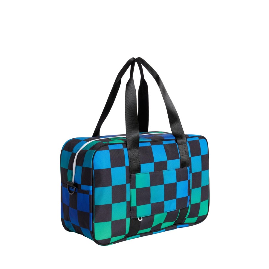 Kids STATE Bags | Rockaway Duffle Blue Checkerboard